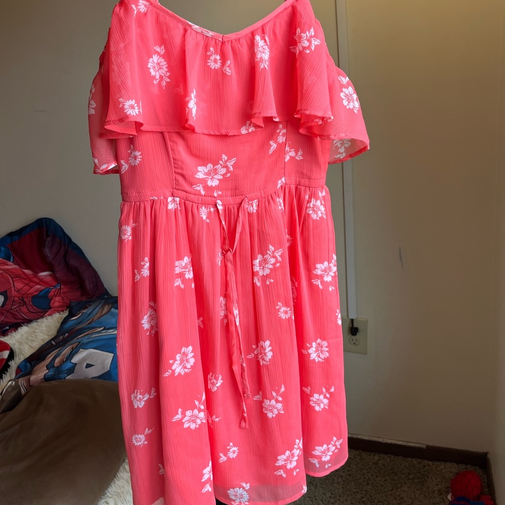 Coral Cold Shoulder Dress